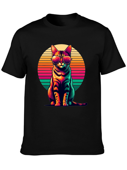 Cool Cat Retro Sunset T-Shirt