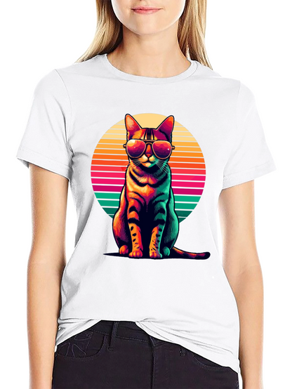 Cool Cat Retro Sunset T-Shirt