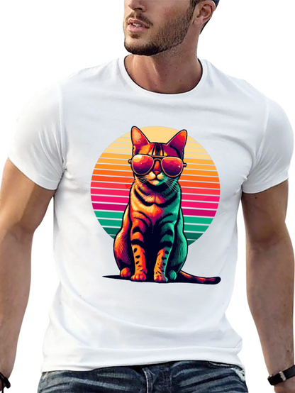Cool Cat Retro Sunset T-Shirt