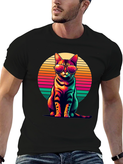 Cool Cat Retro Sunset T-Shirt