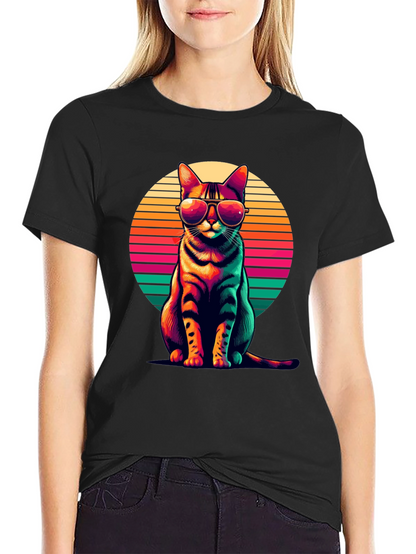 Cool Cat Retro Sunset T-Shirt