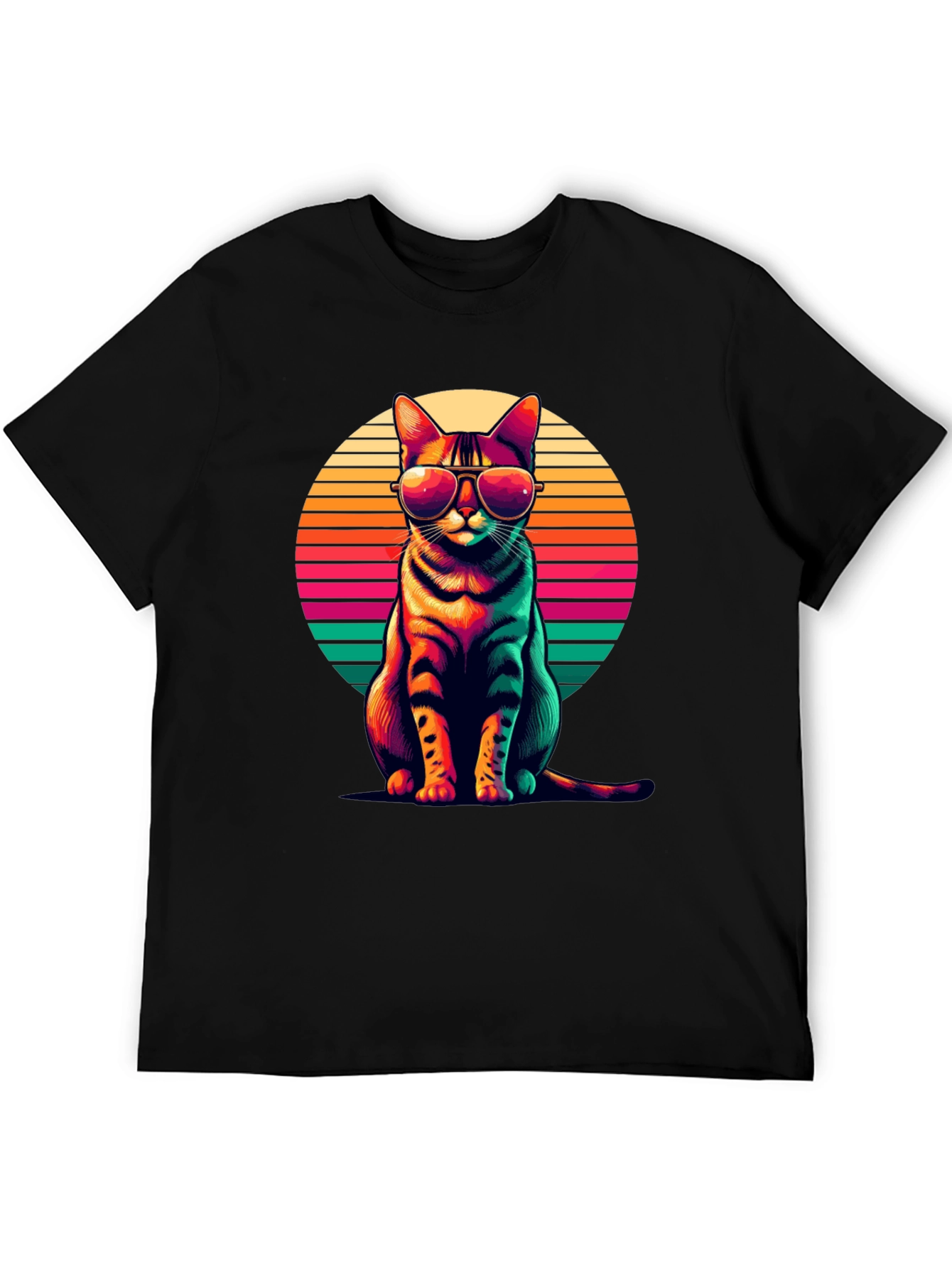 Cool Cat Retro Sunset T-Shirt