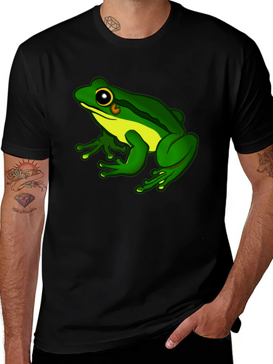 Frog Graphic Black T-Shirt - Mens Casual Tee