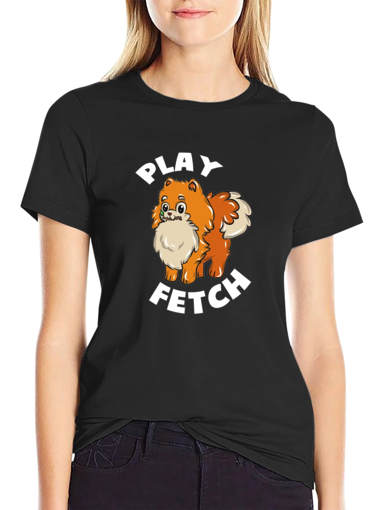 Play Fetch Pomeranian T-Shirt - Dog Lover Gift