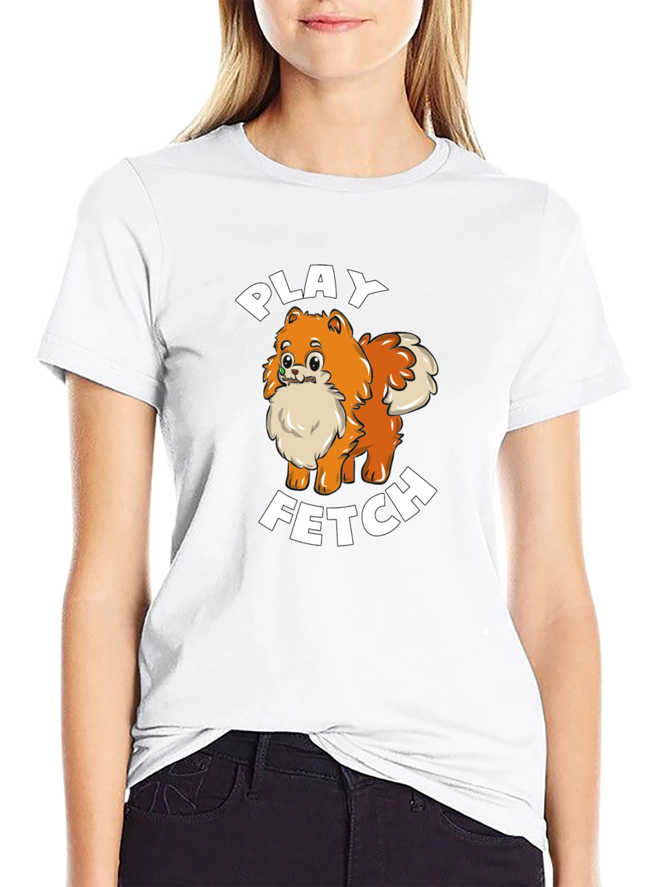 Play Fetch Pomeranian T-Shirt - Dog Lover Gift
