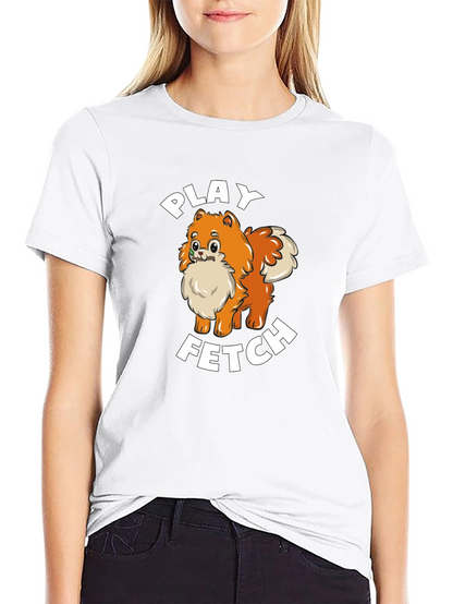 Play Fetch Pomeranian T-Shirt - Dog Lover Gift