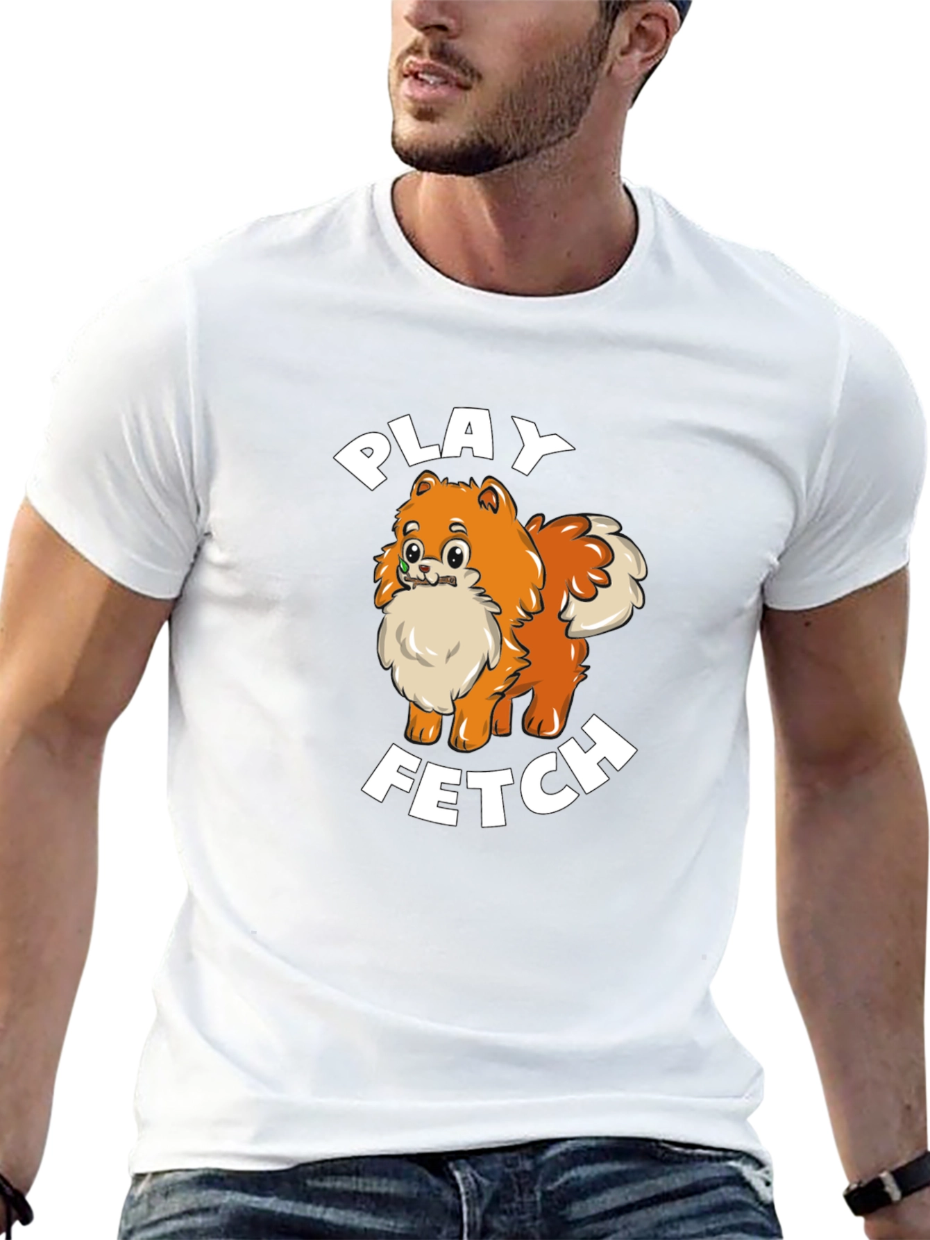 Play Fetch Pomeranian T-Shirt - Dog Lover Gift