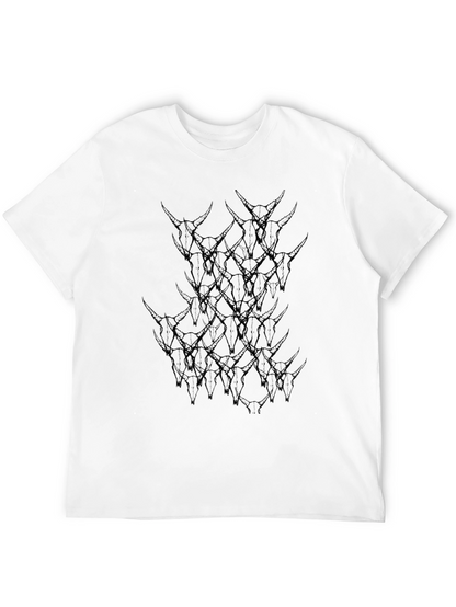 Skull Pile Graphic Print Black T-Shirt
