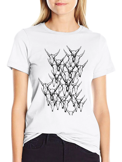 Skull Pile Graphic Print Black T-Shirt