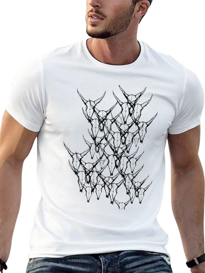 Skull Pile Graphic Print Black T-Shirt