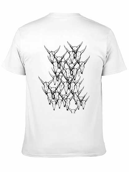 Skull Pile Graphic Print Black T-Shirt