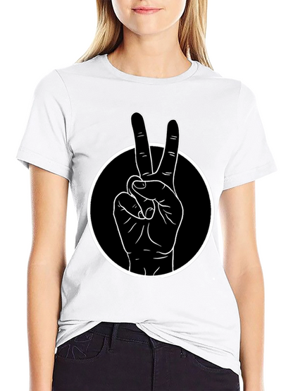 Peace Sign T-Shirt - Black Cotton Tee