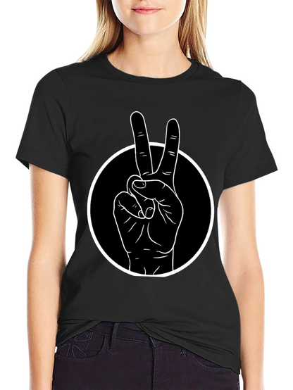 Peace Sign T-Shirt - Black Cotton Tee