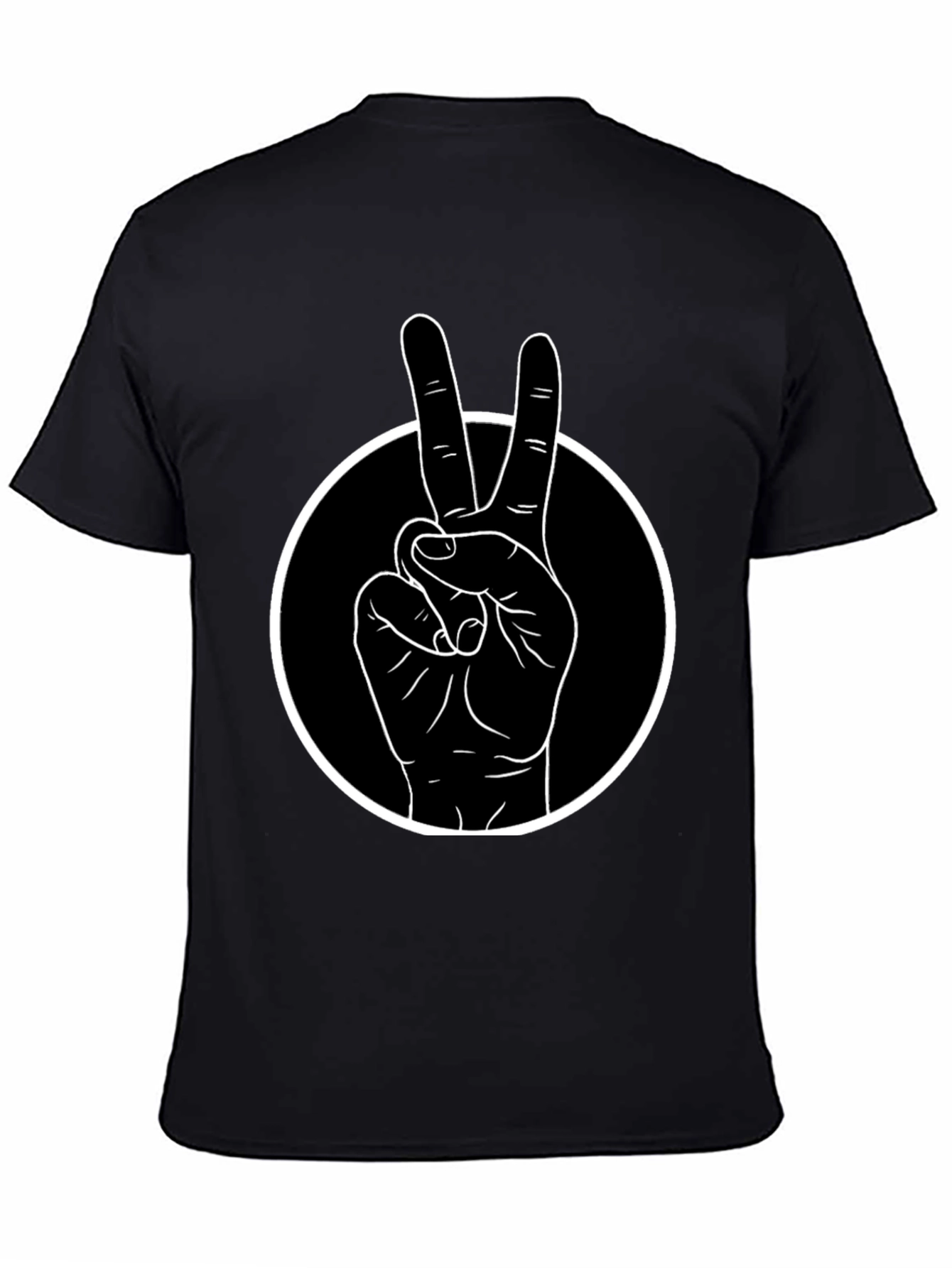 Peace Sign T-Shirt - Black Cotton Tee