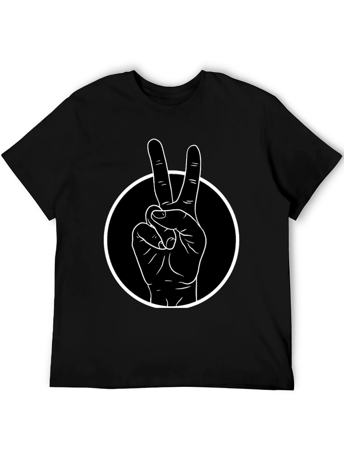Peace Sign T-Shirt - Black Cotton Tee