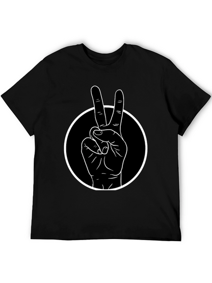 Peace Sign T-Shirt - Black Cotton Tee