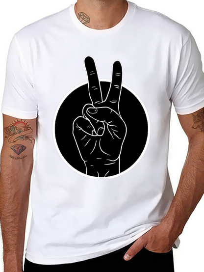 Peace Sign T-Shirt - Black Cotton Tee