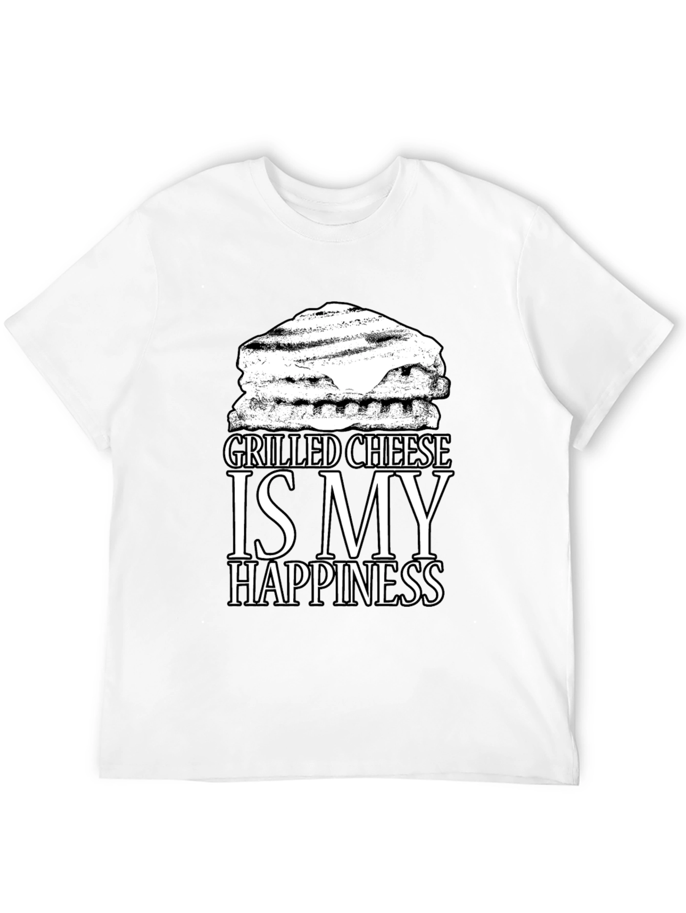 Grilled Cheese Happiness Black T-Shirt