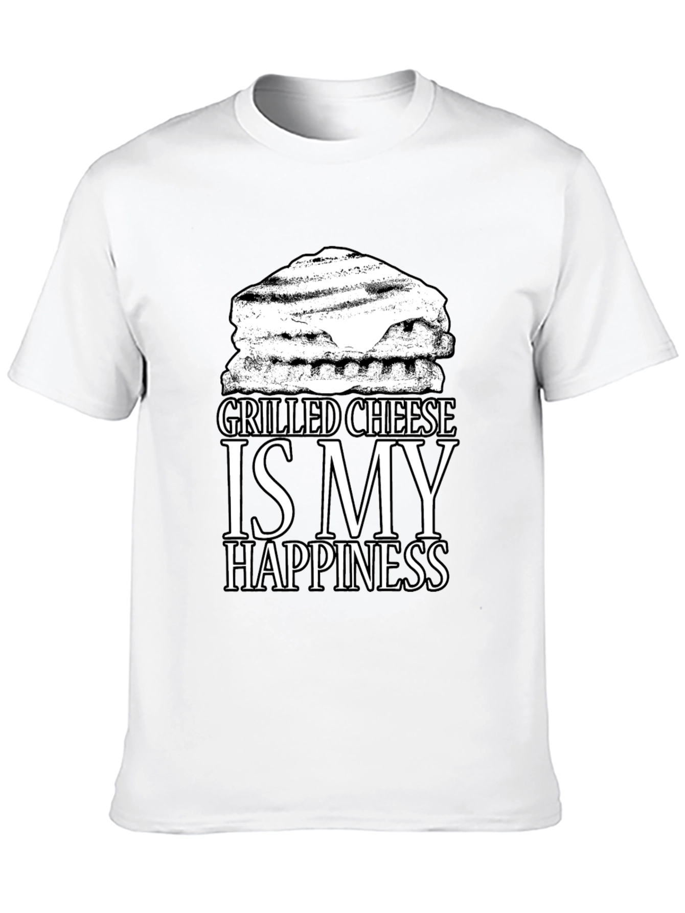 Grilled Cheese Happiness Black T-Shirt