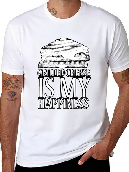 Grilled Cheese Happiness Black T-Shirt