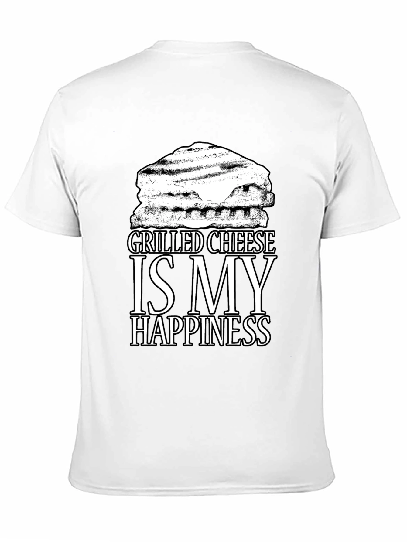 Grilled Cheese Happiness Black T-Shirt