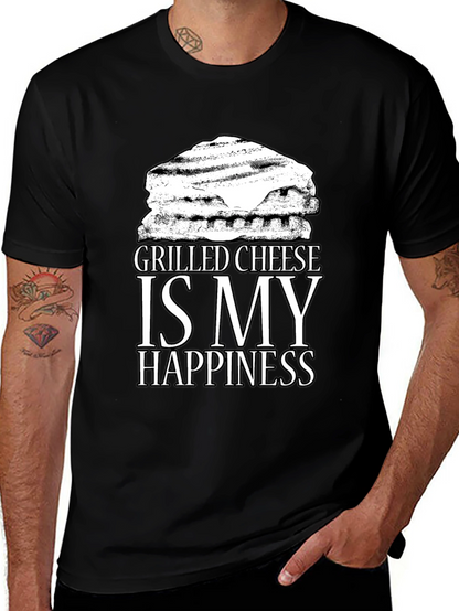 Grilled Cheese Happiness Black T-Shirt