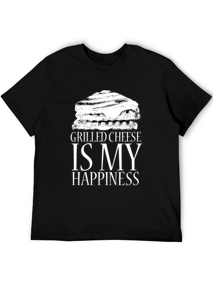 Grilled Cheese Happiness Black T-Shirt