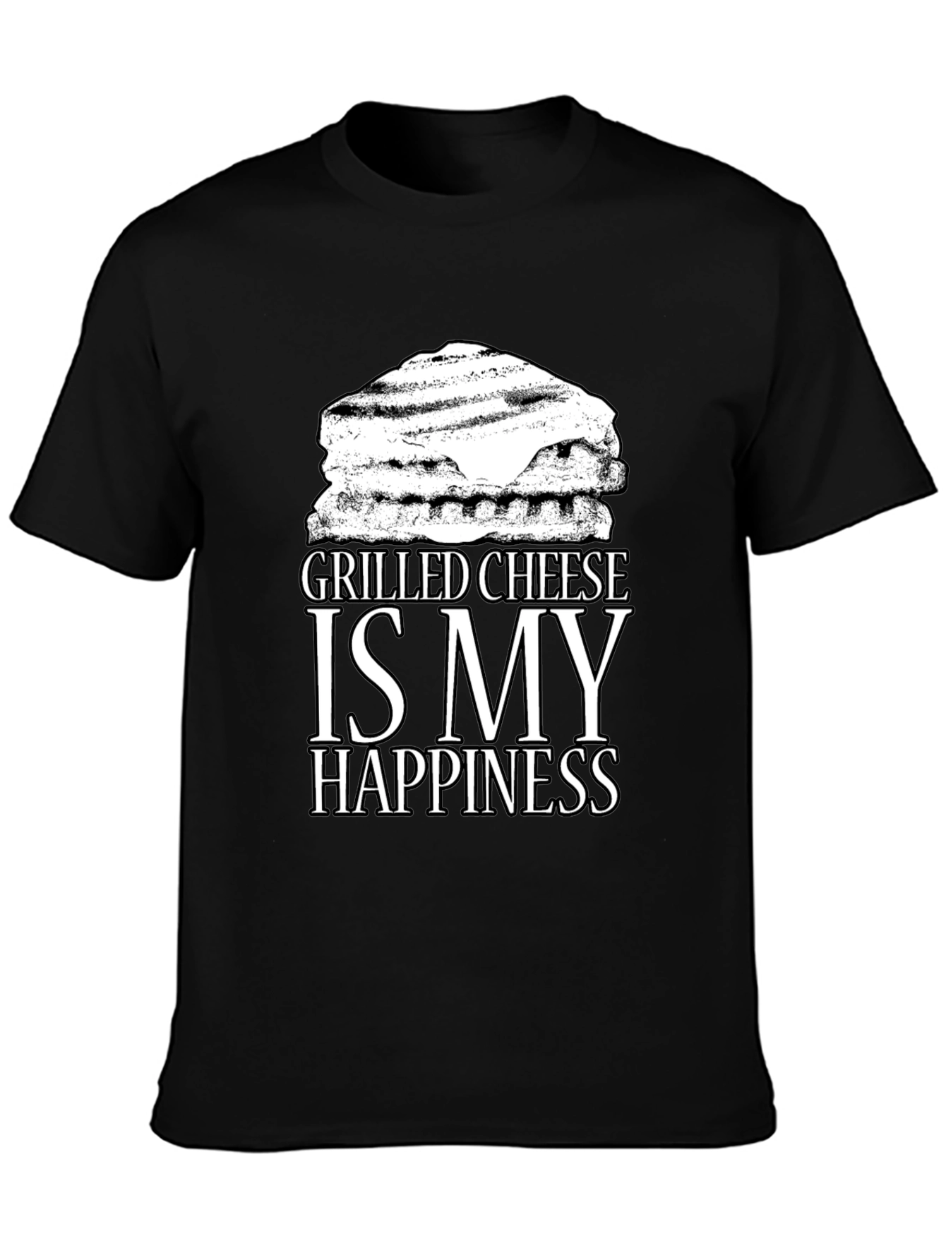 Grilled Cheese Happiness Black T-Shirt
