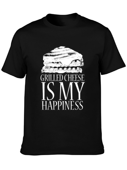 Grilled Cheese Happiness Black T-Shirt