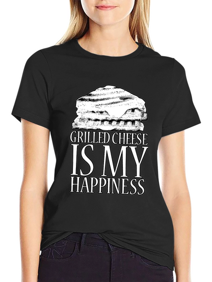 Grilled Cheese Happiness Black T-Shirt