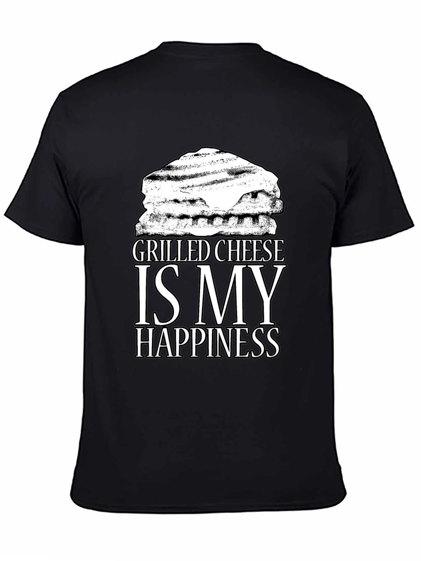 Grilled Cheese Happiness Black T-Shirt