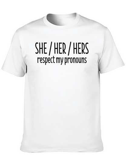 Respect My Pronouns Graphic Tee - She/Her/Hers