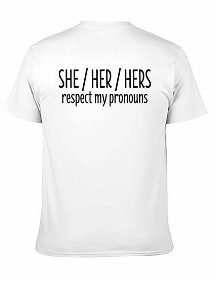 Respect My Pronouns Graphic Tee - She/Her/Hers