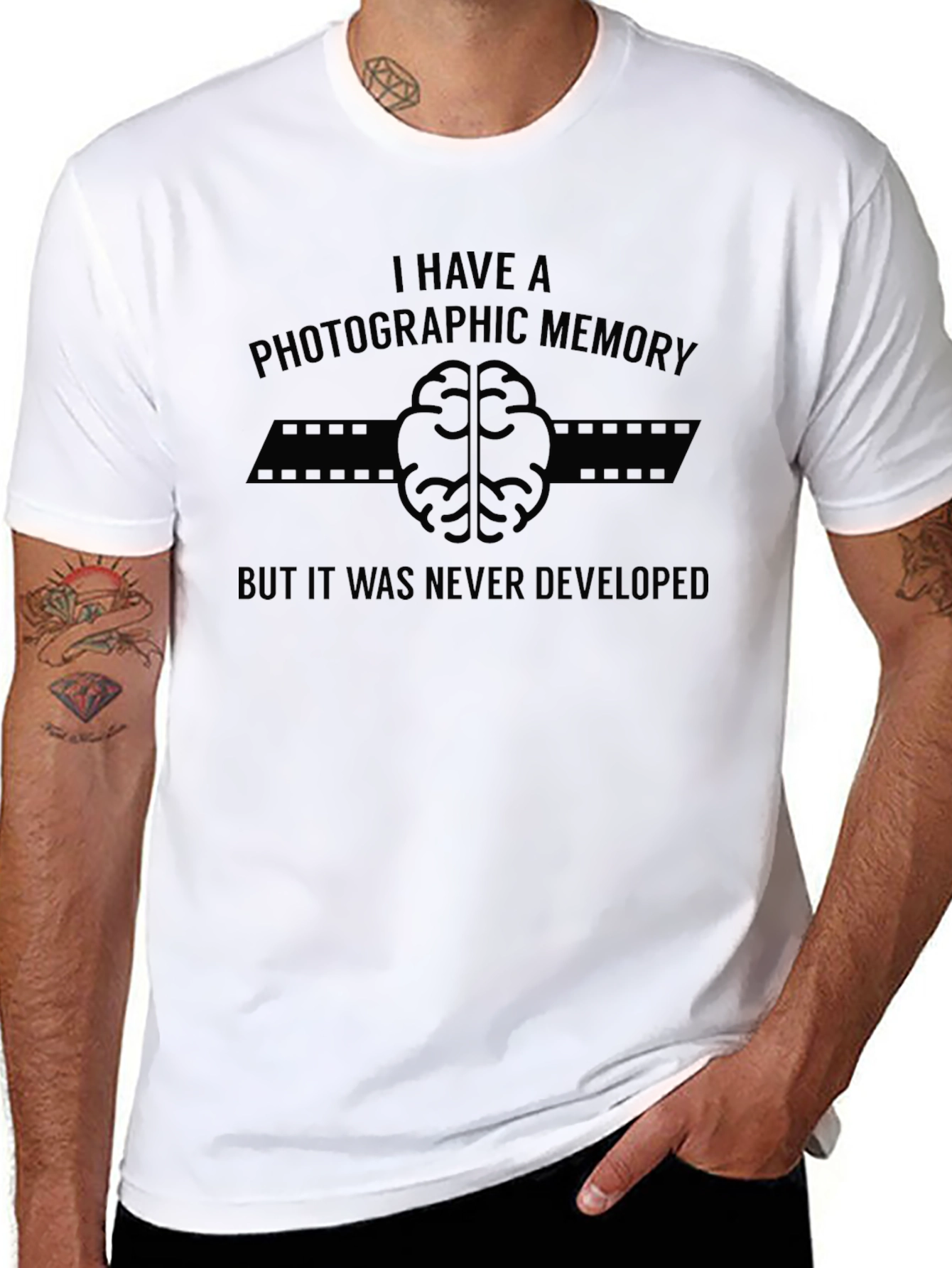 Photographic Memory Joke Black T-Shirt