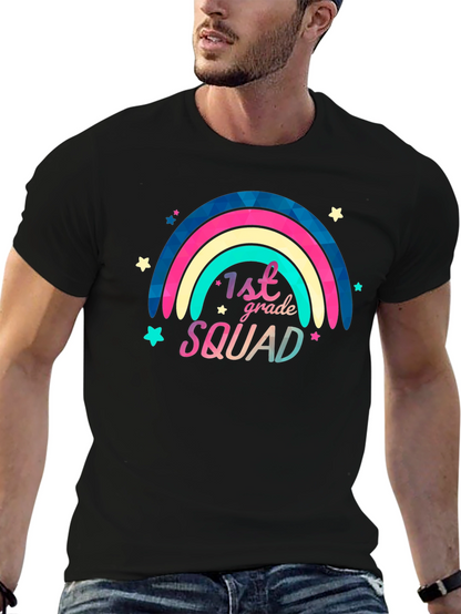 1st Grade Squad Rainbow Graphic T-Shirt