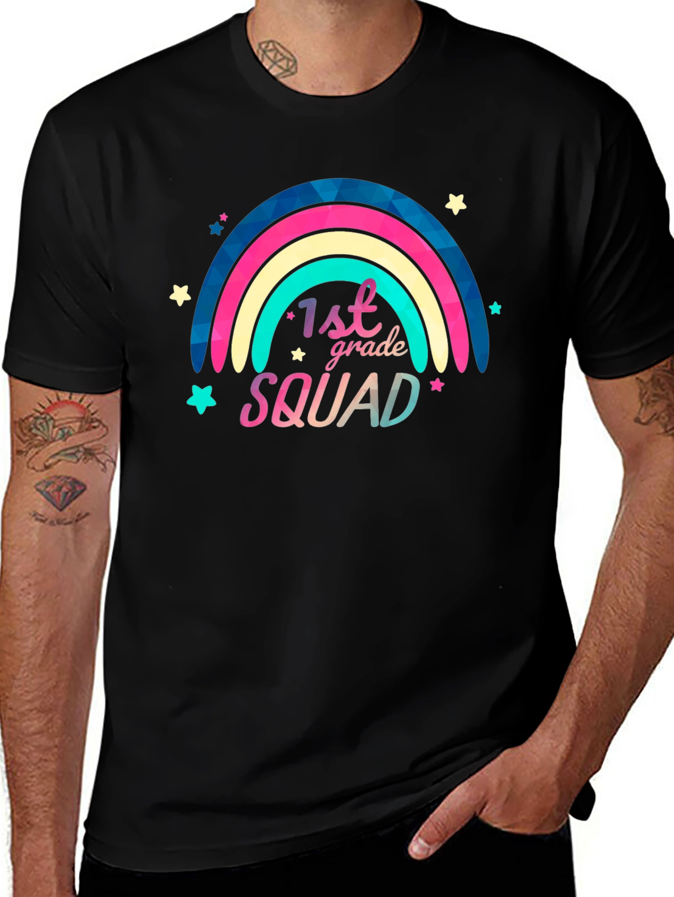1st Grade Squad Rainbow Graphic T-Shirt