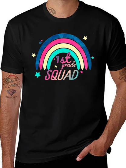 1st Grade Squad Rainbow Graphic T-Shirt