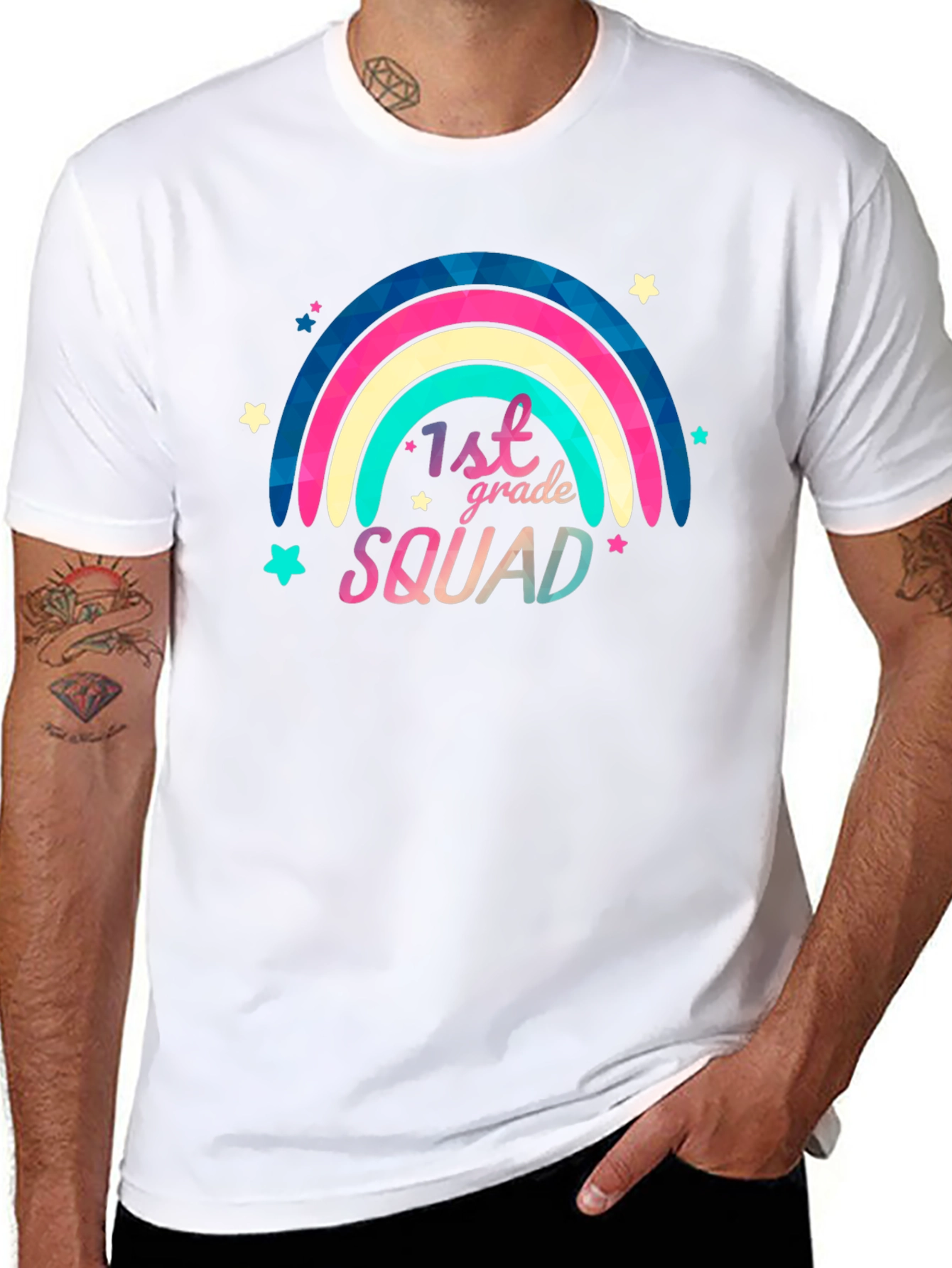 1st Grade Squad Rainbow Graphic T-Shirt