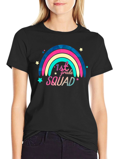 1st Grade Squad Rainbow Graphic T-Shirt