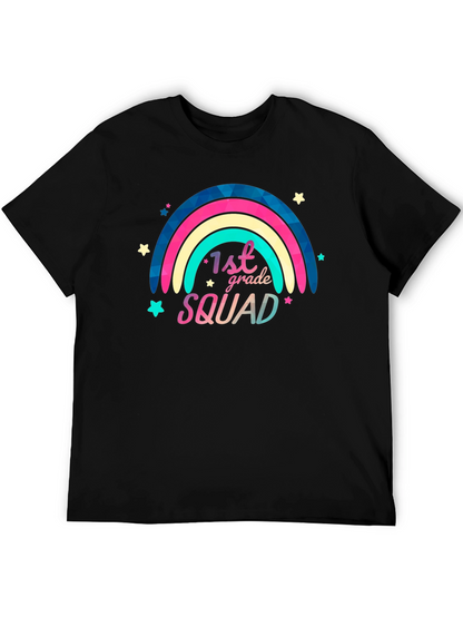 1st Grade Squad Rainbow Graphic T-Shirt