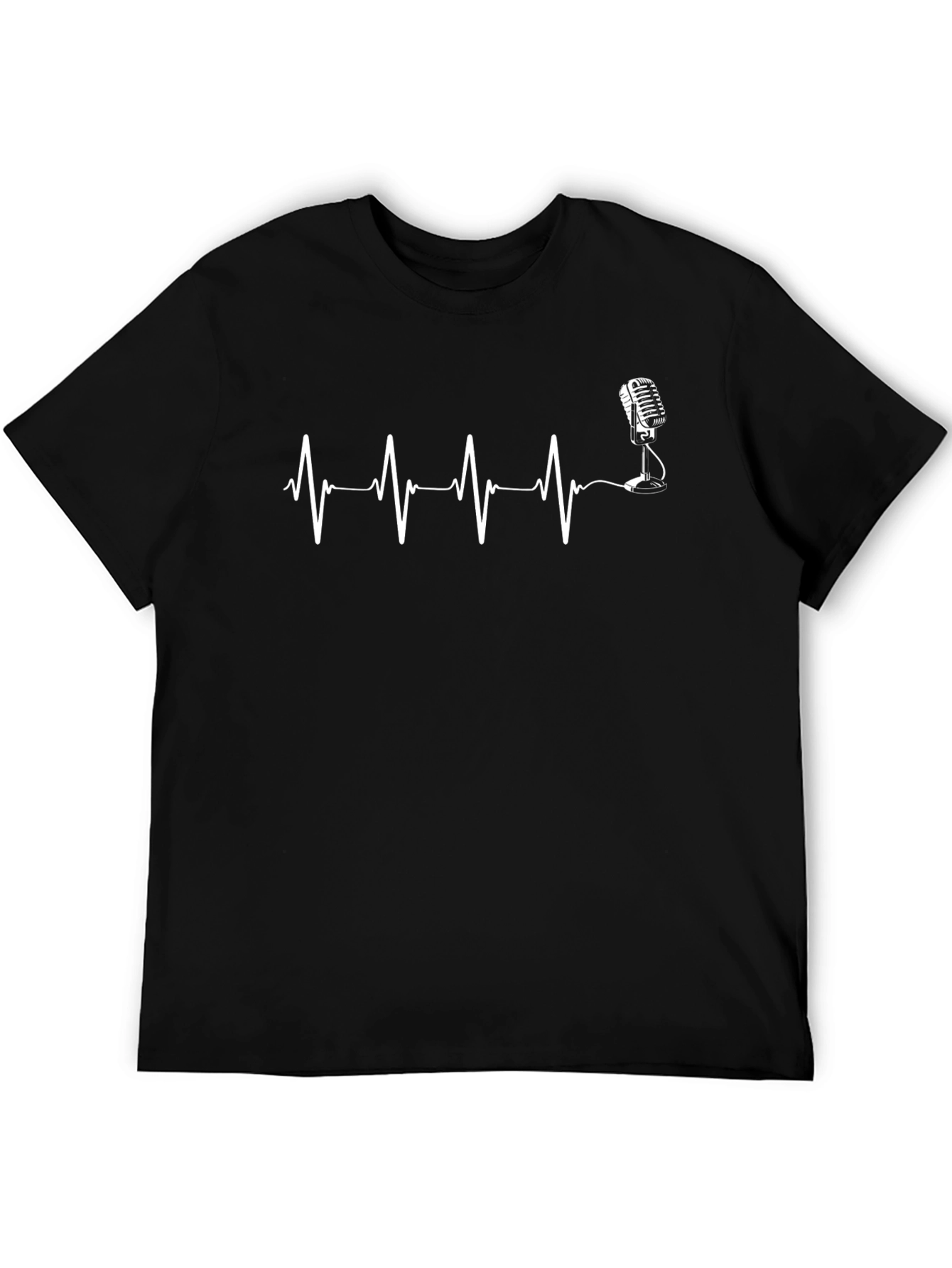 Music Lovers Tee: Heartbeat Microphone Design