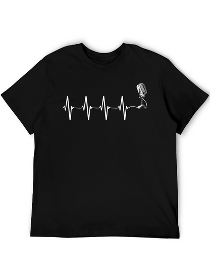 Music Lovers Tee: Heartbeat Microphone Design