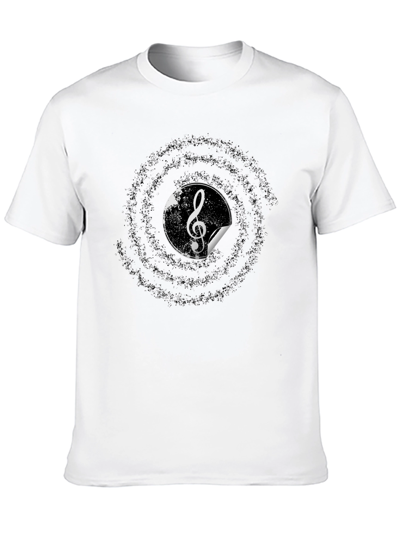 Music Treble Clef Graphic Tee - Black Cotton T-Shirt