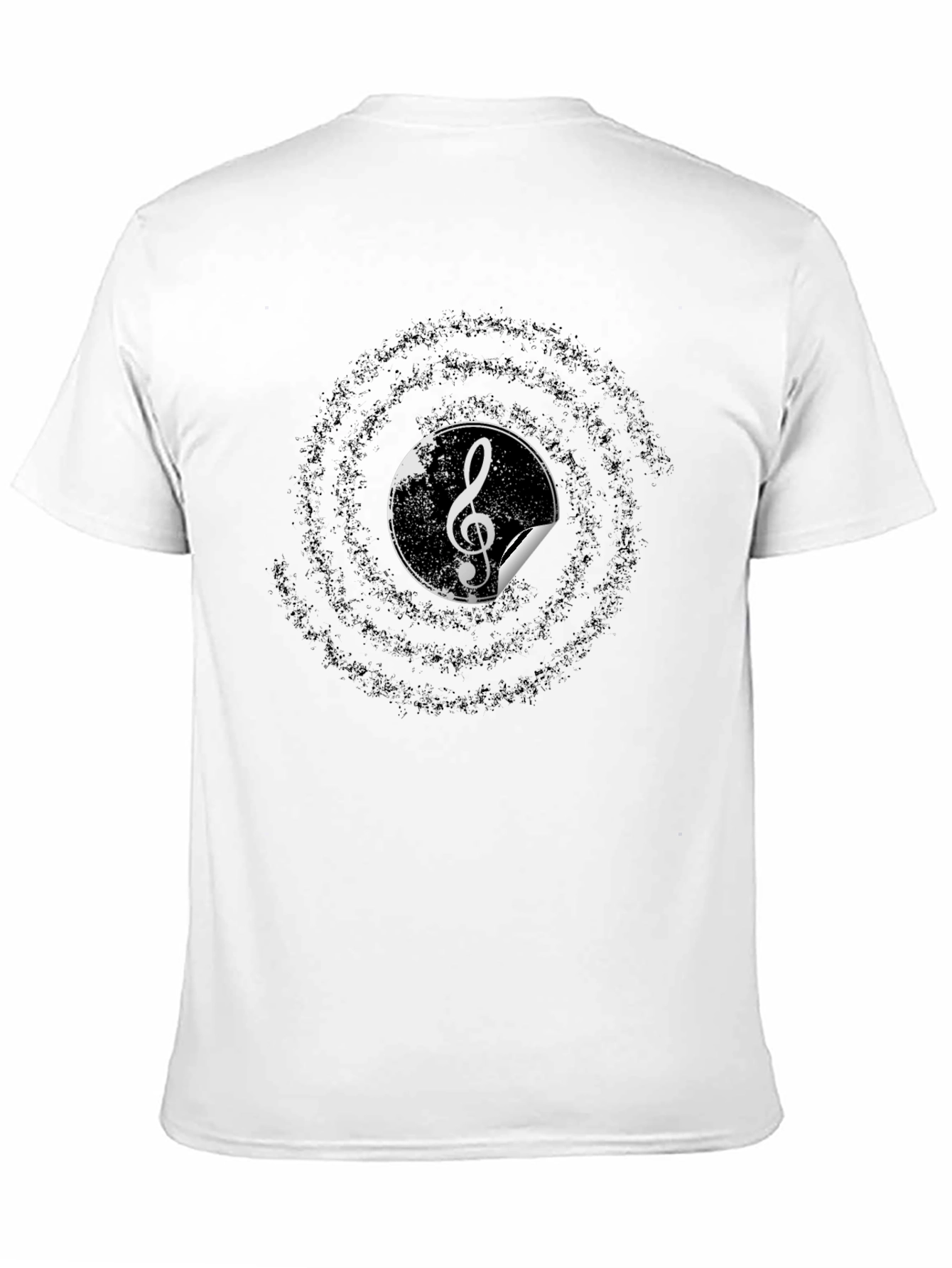 Music Treble Clef Graphic Tee - Black Cotton T-Shirt