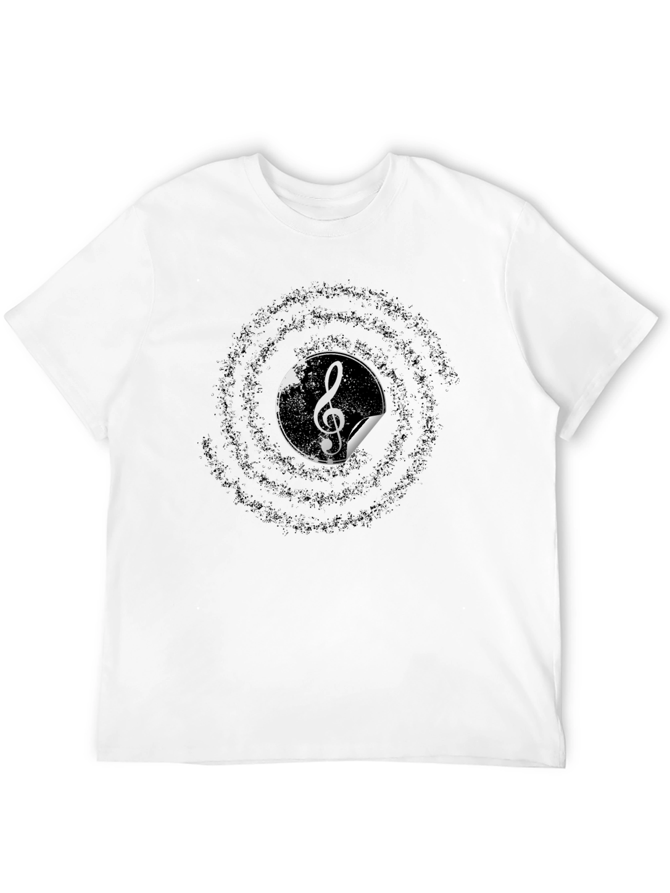 Music Treble Clef Graphic Tee - Black Cotton T-Shirt