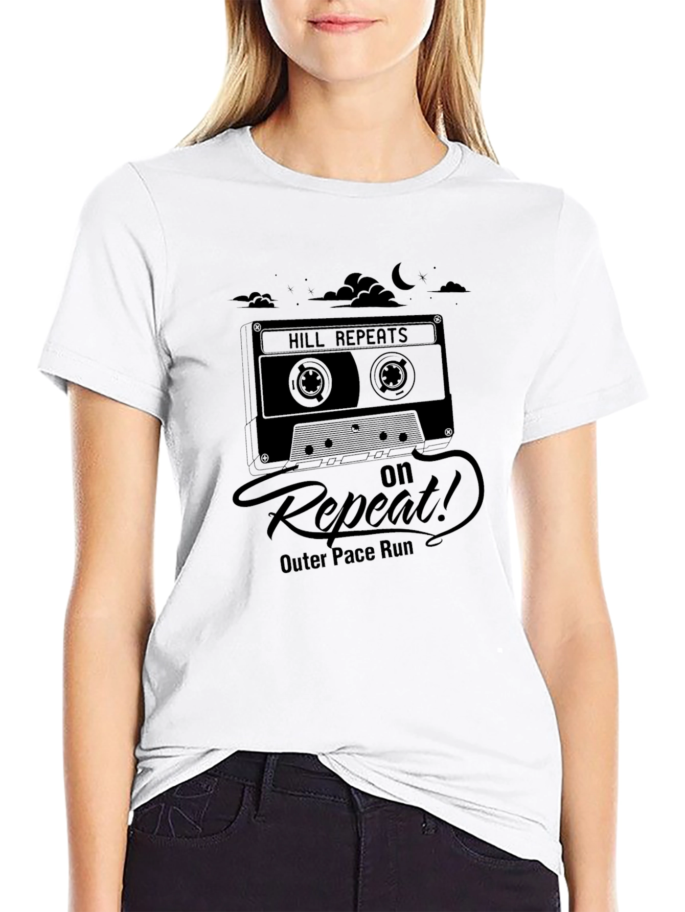 Hill Repeats Cassette Tape Black T-Shirt