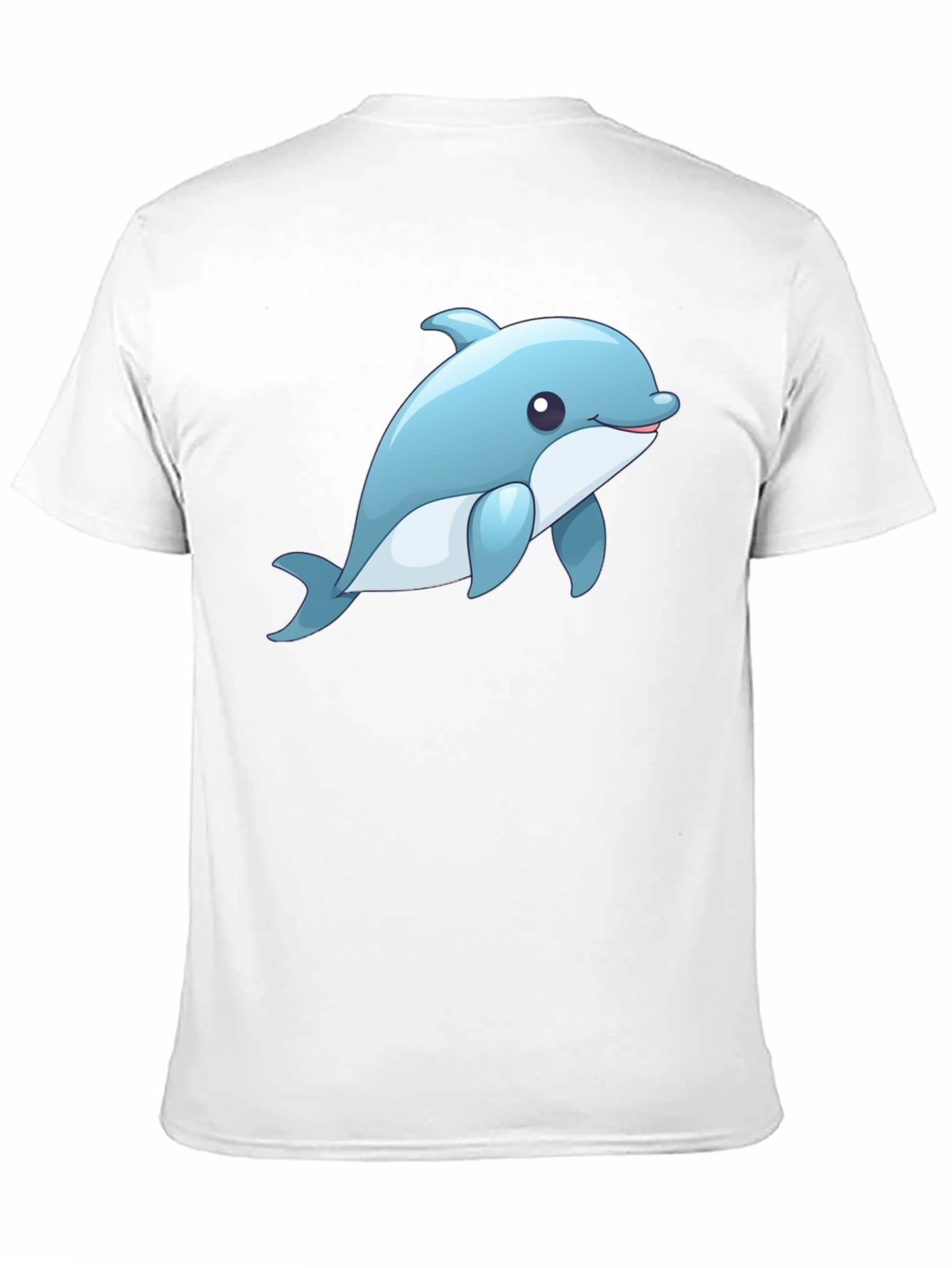 Cute Dolphin Graphic Tee - Black Cotton T-Shirt