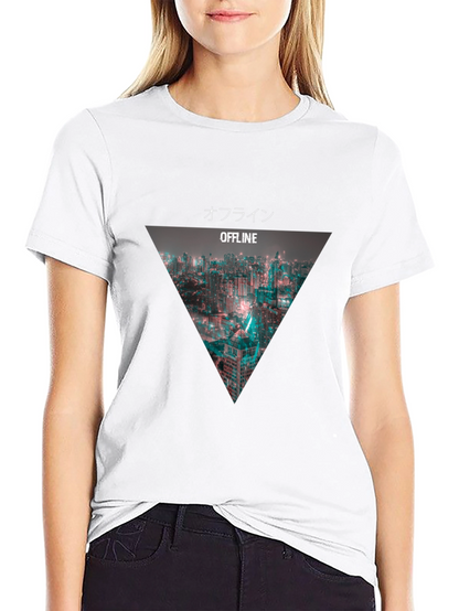 Offline Cityscape Graphic Tee - Modern Black T-Shirt