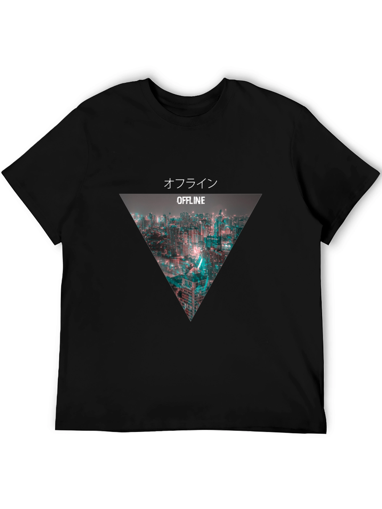 Offline Cityscape Graphic Tee - Modern Black T-Shirt
