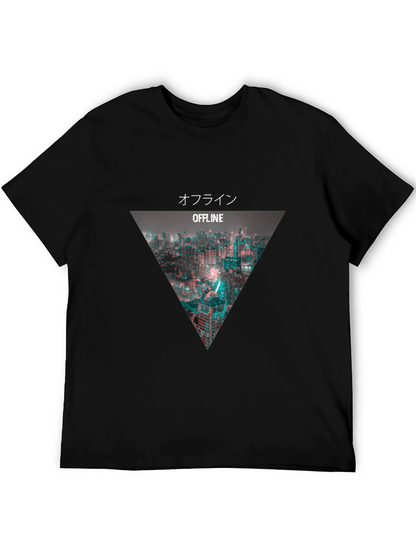 Offline Cityscape Graphic Tee - Modern Black T-Shirt